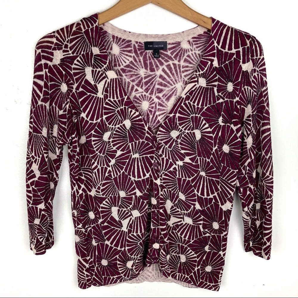 The Limited Cardigan floral print purple & cream